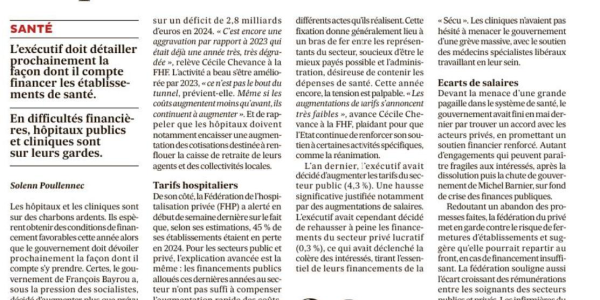 LA CAMPAGNE TARIFAIRE RETARDÉE, DES CONSÉQUENCES DRAMATIQUES POUR LES ACTEURS DE SOINS